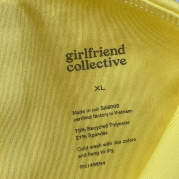 Girlfriend Collective Women Yellow High-Rise Compression Leggings Size XL - Picture 8 of 10